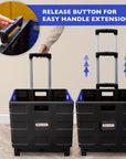 Foldable Utility Cart w/ Lid Cover Blue 16" X 18" X 15"