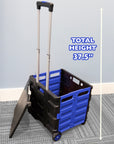 Foldable Utility Cart w/ Lid Cover Blue 16" X 18" X 15"