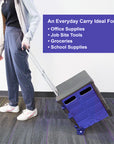 Foldable Utility Cart w/ Lid Cover Blue 16" X 18" X 15"