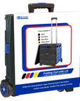 Foldable Rolling Cart w/ Lid Cover Blue 16" X 18" X 15"