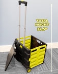 Foldable Rolling Cart w/ Lid Cover Yellow 16" X 18" X 15"