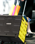Foldable Rolling Cart w/ Lid Cover Yellow 16" X 18" X 15"