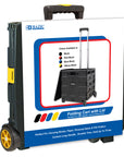 Foldable Rolling Cart w/ Lid Cover Yellow 16" X 18" X 15"