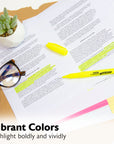 Pen Style Fluorescent Highlighter Yellow w/ Pocket Clip (5/Pk)
