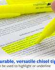 Pen Style Fluorescent Highlighter Asst Color w/ Pocket Clip (5/Pack)