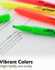 Pen Style Fluorescent Highlighter Asst Color w/ Pocket Clip (5/Pack)