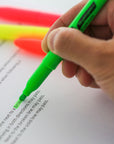 Pen Style Fluorescent Highlighter Asst Color w/ Pocket Clip (5/Pack)