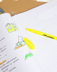 Pen Style Fluorescent Highlighter Asst Color w/ Pocket Clip (5/Pack)
