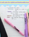 Pen Style Pastel Assorted Colors Highlighter w/ Pocket Clip (5/Pack)