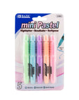 Mini Pastel Assorted Colors Highlighter w/ Cap Clip (5/Pack)