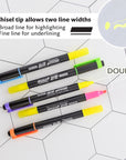 Double Tip Fluorescent Highlighters (5/Pack)