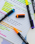 Double Tip Fluorescent Highlighters (5/Pack)