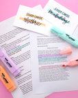 Pastel Highlighters w/ Pocket Clip (4/Pack)