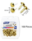 1/2" Brass Plated Fastener (100/Pack)
