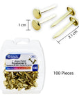 1" Brass Plated Fastener (100/Pack)