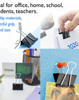 Medium 1-1/4 (32mm) Black Binder Clip (8/Pack)
