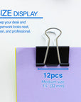 Medium 1-1/4 (32mm) Black Binder Clip (8/Pack)