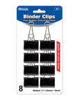 Medium 1-1/4 (32mm) Black Binder Clip (8/Pack)