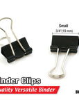 Small 3/4" (19mm) Black Binder Clip (12/Pack)