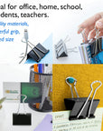 Large 2" (51mm) Black Binder Clip (12/Pack)