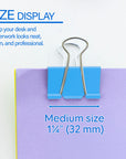 Large 2" (51mm) Assorted Color Binder Clip (4/Pack)