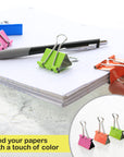 Large 2" (51mm) Assorted Color Binder Clip (4/Pack)