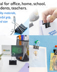 Assorted Size Black Binder Clip (12/Pack)