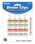 Small 3/4" (19mm) Assorted Color Metallic Binder Clip (16/Pack)