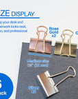 Medium 1 1/4" (32mm) Assorted Color Metallic Binder Clip (6/Pack)