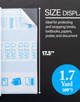 17.5" X 1.7 Yard Clear Self Adhesive Book Cover
