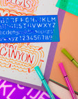 8, 10, 20, 30 mm Size Lettering Stencil Sets (4/Pack)