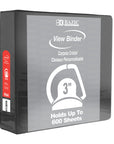 Binder View 3" Black Slant-D Ring w/ 2 Pockets