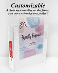 Binder View 3" White Slant-D Ring w/ 2-Pockets