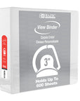 Binder View 3" White Slant-D Ring w/ 2-Pockets