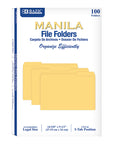 Manila File Folder 1/3 Cut Legal Size (100/Pack)