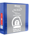 Binder View 3" Blue Slant D-Ring w/ 2 Pockets