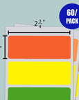 Fluorescent Multipurpose Label 2 3/4" X 1" (60/Pack)