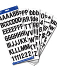Alphabet & Number 1" Black Color (6 SHEETS)