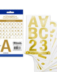 Alphabet & Number 2" Metallic Gold Color (10 SHEETS)