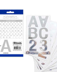 Alphabet & Number 2" Metallic Silver Color (10 SHEETS)