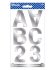 Alphabet & Number 2" Metallic Silver Color (10 SHEETS)