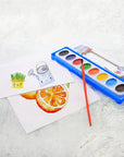 Semi Moist Watercolor w/ Brush 8 Ct.