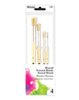 Paint Stencil Brush Round Natural Bristle (4/Pack)
