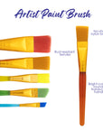 Paint Brush Nylon w/ Translucent Handle set (5/Pack)