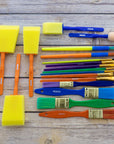 Assorted Nylon and Foam Paint Brush Set (18/Pack)
