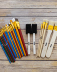 Assorted Paint Brush w/ Wood Handle Set (25/Pack)
