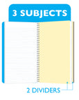 Notebook Spiral C/R 3-Subject 9.5" X 5.75" 120 Ct.