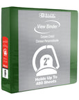 Binder View 2" Green Slant-D Ring w/ 2 Pockets