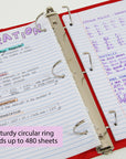 Binder View 2" Red Slant-D Ring w/ 2 Pockets