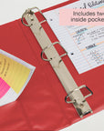 Binder View 2" Red Slant-D Ring w/ 2 Pockets